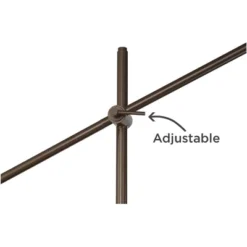 Possini Euro Design Industrial Floor Lamp Adjustable Arm 62.5" Tall Oiled Bronze Metal Light Brown Linen Drum Shade For Living Room Reading -Home Decor Store GUEST 865aed3f 133f 4541 bf6d b6247a5233dd