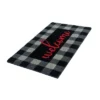 1'4" X 2'4" Buffalo Plaid Welcome Indoor/Outdoor Coir Doormat Red/Black/Gray - Entryways