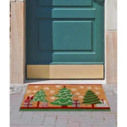Juvale Christmas Tree Coir Welcome Door Mat Front Doormat Non Slip Rugs For Indoor Outdoor Entrance Holiday Xmas Decorations, 17 X 30 In -Home Decor Store GUEST 897752d5 ff4e 4423 8d37 edc536a54034