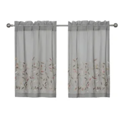 Kate Aurora Shabby Sheer Embroidered Complete 3 Piece Floral Rod Pocket Cafe Kitchen Curtain Tier & Valance Set -Home Decor Store GUEST 8a8ced0e 1cc3 4e3d a8db 038bf57ac21a