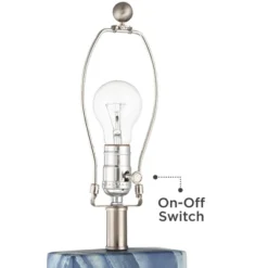 360 Lighting Connie Modern Table Lamps 25" High Set Of 2 Blue Faux Marble With USB Charging Port Table Top Dimmers White Shade For Bedroom Office Desk -Home Decor Store GUEST 8cb27fda b11e 408c 9fe7 b4091af2c21b