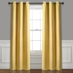 Home Boutique Absolute Blackout Window Curtain Panels Yellow 76X84 Set Each 38x84