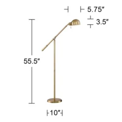 360 Lighting Traditional Pharmacy Floor Lamp With USB Charging Port 55" Tall Brass Dome Shade Adjustable Arm For Living Room Reading -Home Decor Store GUEST 93310f5f c54c 4d83 a526 92e3f64ea8e5