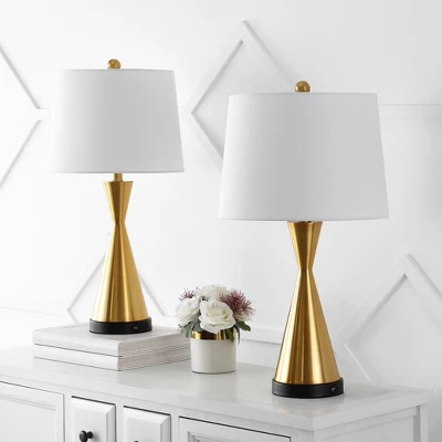 (Set Of 2) 26" Colton Classic French Country Iron LED Table Lamp With USB Charging Port (Includes LED Light Bulb) - JONATHAN Y 6 (Set Of 2) 26" Colton Classic French Country Iron LED Table Lamp With USB Charging Port (Includes LED Light Bulb) - JONATHAN Y - Image 4