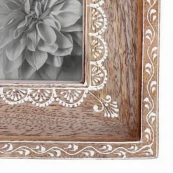 Natural Wood 4 X 6 Inch Henna Pattern Decorative Wood Picture Frame - Foreside Home & Garden -Home Decor Store GUEST 95768728 6699 4d97 9833 afd96119095d