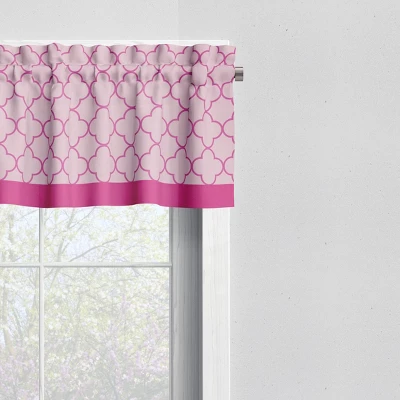 Bacati - Quatrefoil Pink Window Valance 3 Bacati - Quatrefoil Pink Window Valance