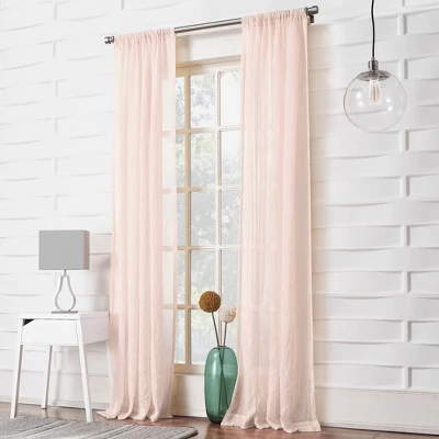 1pc Sheer Avril Crushed Textured Window Curtain Panel - No. 918 6 1pc Sheer Avril Crushed Textured Window Curtain Panel - No. 918 - Image 4