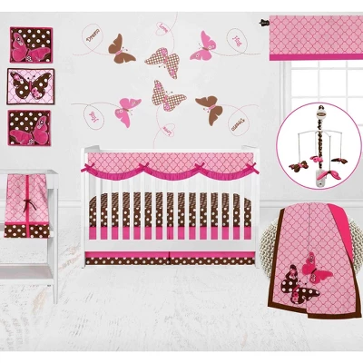 Bacati - Quatrefoil Pink Window Valance 4 Bacati - Quatrefoil Pink Window Valance - Image 2