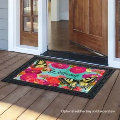 Morning Butterflies Spring Doormat Floral Indoor Outdoor 30" X 18" Briarwood Lane -Home Decor Store GUEST 9a3397bd 85f7 400f 9c5f 97f8da83d2fe