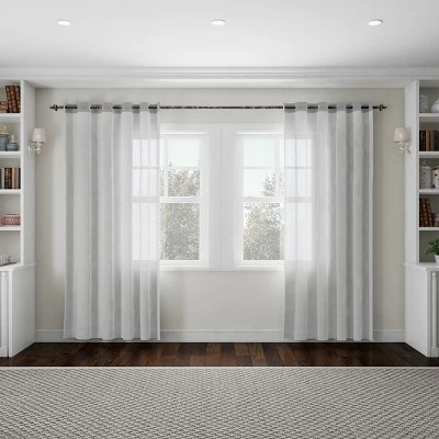 Hastings Home 1" Curtain Rod With Finials - Black 3 Hastings Home 1" Curtain Rod With Finials - Black