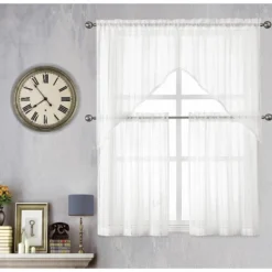 Kate Aurora Modern Chic Complete 4 Piece Striped Sheer Kitchen Curtain Tier & Valance Set -Home Decor Store GUEST 9cb0b890 8b9b 46f7 8d33 2937b52bc4d5