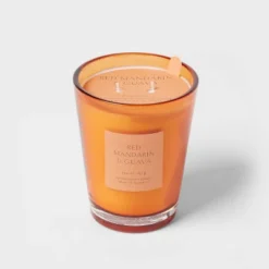 Colored Vase Glass With Dustcover Mandarin & Guava Candle Orange - Threshold™ -Home Decor Store GUEST 9f988ff2 f7e8 43cd b34a c5d7f14ae156