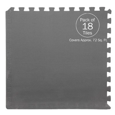 Foam Flooring Tiles - 18-Pack Interlocking EVA Foam Pieces Non-Toxic Floor Padding For Playroom Gym Or Basement By Stalwart (Gray) 4 Foam Flooring Tiles - 18-Pack Interlocking EVA Foam Pieces Non-Toxic Floor Padding For Playroom Gym Or Basement By Stalwart (Gray) - Image 2