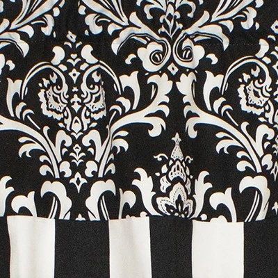 Ozbourne Style Banded 3" Rod Pocket Valance 50" X 16" Black By RLF Home 4 Ozbourne Style Banded 3" Rod Pocket Valance 50" X 16" Black By RLF Home - Image 2