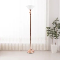 1 Light Torchiere Floor Lamp With Marbleized Glass Shade Rose Gold - Elegant Designs -Home Decor Store GUEST ae8b9b35 5134 49cb 8cdb d3daa8d08d8d