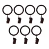 Versailles Home Fashions 7pk Steel Clip Window Curtain Rings - Espresso Brown