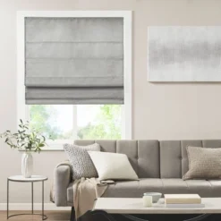 Aberdeen Printed Faux Silk Room Darkening Cordless Roman Blinds And Shade Gray -Home Decor Store GUEST af1cff7e 746f 42b8 accb c0422a7cafce
