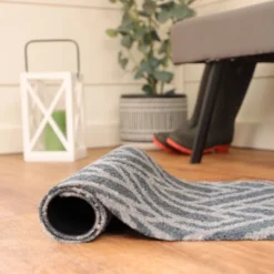 2'x3' ColorStar Deco Grid Door Mat Charcoal - Bungalow Flooring -Home Decor Store GUEST afc3b65c 6a38 48e3 a951 957cb73356ce