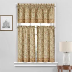 2pk 52"x36" Paisley Verveine Window Tiers Yellow - Waverly