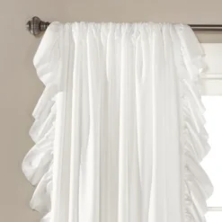 Home Boutique Reyna Window Curtain Panels Pure White 54x120 Set