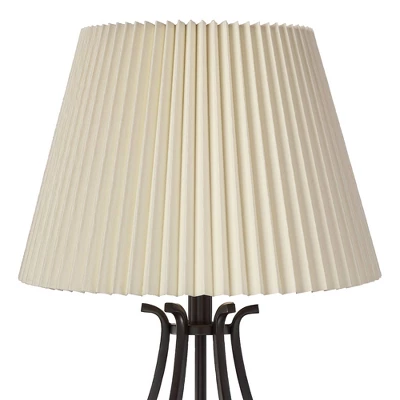 Regency Hill Hadley Industrial Table Lamps Set Of 2 26" High Bronze With AC Power Outlet Ivory Pleat Shade For Bedroom Living Room Bedside Office Desk 3 Regency Hill Hadley Industrial Table Lamps Set Of 2 26" High Bronze With AC Power Outlet Ivory Pleat Shade For Bedroom Living Room Bedside Office Desk
