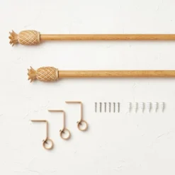 Pineapple Faux Wood Curtain Rod Natural Wood - Opalhouse™ Designed With Jungalow™ -Home Decor Store GUEST b565e685 bbc8 405f abbe 297780442d88