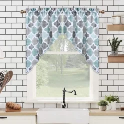 Geometric Quatrefoil Swag Valance Curtains For Windows Cotton Blend Fabric, 56" W X 36" L 19 Geometric Quatrefoil Swag Valance Curtains For Windows Cotton Blend Fabric, 56" W X 36" L -Home Decor Store GUEST b60f8386 9c8c 4d6e b3c0 46594c702602