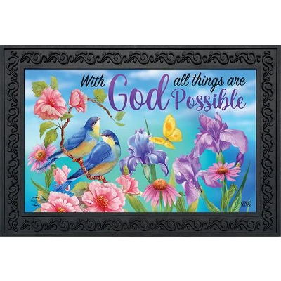 With God Religious Doormat Inspirational Indoor Outdoor 30" X 18" Briarwood Lane 3 With God Religious Doormat Inspirational Indoor Outdoor 30" X 18" Briarwood Lane