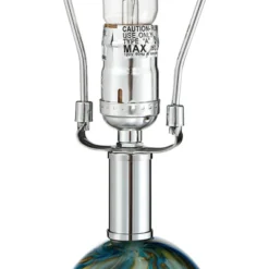 Possini Euro Design Pablo 27" Tall Modern Table Lamp Table Top Dimmer Blue Art Glass Single Living Room Bedroom Bedside Nightstand House White Shade -Home Decor Store GUEST b7a76058 aa84 4d19 aab8 7609c998d7e2