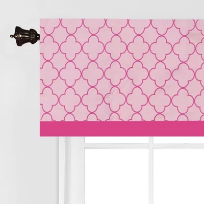 Bacati - Quatrefoil Pink Window Valance 6 Bacati - Quatrefoil Pink Window Valance - Image 4