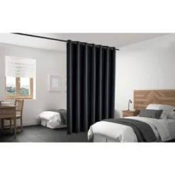 Legacy Decor Blackout Room Divider Panel Privacy Partition Heavyweight Premium Fabric Thermal Insulated Grommet Top