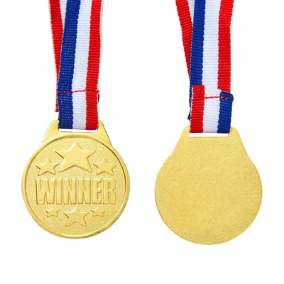 Juvale 12 Pack Gold Winning Participation Medal Awards For Contests With Neck Ribbon For Sports, Competitions, Olympic Style, Metal, 1.5 In 8 Juvale 12 Pack Gold Winning Participation Medal Awards For Contests With Neck Ribbon For Sports, Competitions, Olympic Style, Metal, 1.5 In - Image 6