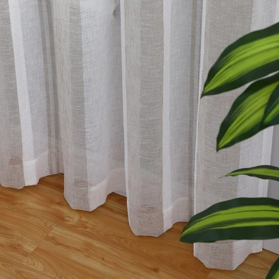Trinity Sheer Stripe Curtains For Living Room Bedroom Window Grommet Voile Drapes, 2 Panels 3 Trinity Sheer Stripe Curtains For Living Room Bedroom Window Grommet Voile Drapes, 2 Panels