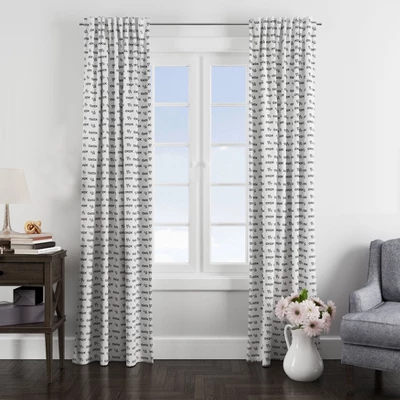 Bacati - Love Black Kisses N Hugs Cotton Printed Single Window Curtain Panel 5 Bacati - Love Black Kisses N Hugs Cotton Printed Single Window Curtain Panel - Image 3