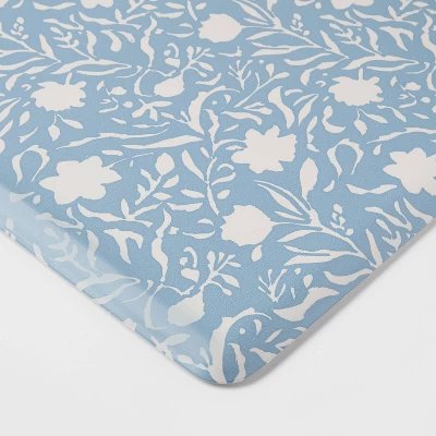 30" X 18" Floral Comfort Mat Blue - Threshold™ 4 30" X 18" Floral Comfort Mat Blue - Threshold™ - Image 2