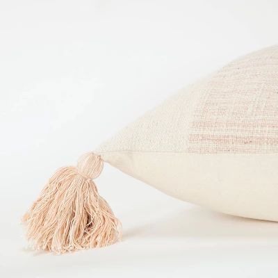 20"x20" Oversize Color Block Polyester Filled Square Throw Pillow Blush - Donny Osmond Home 5 20"x20" Oversize Color Block Polyester Filled Square Throw Pillow Blush - Donny Osmond Home - Image 3