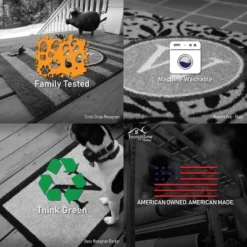 2'x3' ColorStar Deco Grid Door Mat Charcoal - Bungalow Flooring -Home Decor Store GUEST c6b6a7a9 4eb4 46e4 adb5 94b131214201 2