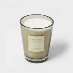 Colored Vase Glass With Dustcover Watermint And Eucalyptus Candle Green - Threshold™ -Home Decor Store GUEST c7ced8f8 1486 4167 bf53 4e77271a3df4