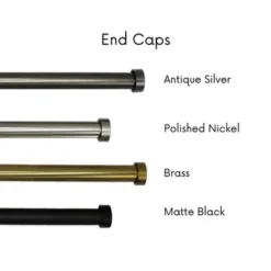 Linen Avenue End Cap Single And Double Window Curtain Rod Set