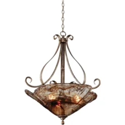 Franklin Iron Works Amber Scroll Golden Bronze Pendant Chandelier 24 3/4" Wide Rustic Art Glass Bowl 3-Light Fixture For Dining Room Kitchen Island 12 Franklin Iron Works Amber Scroll Golden Bronze Pendant Chandelier 24 3/4" Wide Rustic Art Glass Bowl 3-Light Fixture For Dining Room Kitchen Island -Home Decor Store GUEST c8beaafd 53dd 4b5d 8dce dacb6c745e66