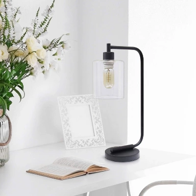 Modern Iron Desk Lamp With Glass Shade - Lalia Home 4 Modern Iron Desk Lamp With Glass Shade - Lalia Home - Image 2