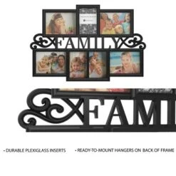 Hastings Home Family Collage Picture Frame With Text Design And 7 Openings For Three 4x6 And Four 5x7 Photos - 23.5" X 16", Black -Home Decor Store GUEST cd9ea258 c426 43c0 bdfe e34f5a353aa5