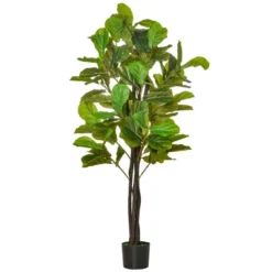 HOMCOM 5FT Artificial Fiddle Leaf Fig Tree, Faux Decorative Plant In Nursery Pot For Indoor Or Outdoor Décor -Home Decor Store GUEST cf5892fc 1bc4 4232 b441 a4889671eff9