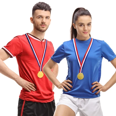 Juvale 12 Pack Gold Winning Participation Medal Awards For Contests With Neck Ribbon For Sports, Competitions, Olympic Style, Metal, 1.5 In 5 Juvale 12 Pack Gold Winning Participation Medal Awards For Contests With Neck Ribbon For Sports, Competitions, Olympic Style, Metal, 1.5 In - Image 3