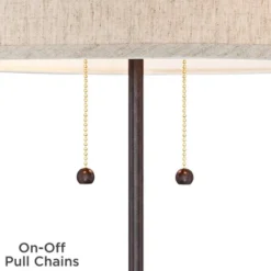 360 Lighting Modern Accent Table Lamp With USB And AC Power Outlet 23 1/2" High Bronze Fabric Drum Shade For Bedroom Living Room House Desk Bedside -Home Decor Store GUEST d49981cc a0b5 4426 aead 00a9612cb3ac