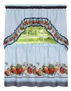 GoodGram Fiji Apples Kitchen Curtain Tier & Swag Set By GoodGram