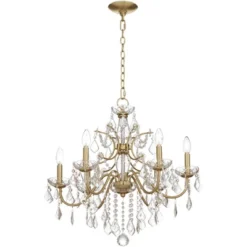 Vienna Full Spectrum DeMallo Gold Chandelier 26" Wide French Scroll Arm Clear Crystal 6-Light Fixture For Dining Room House Foyer Kitchen Island Home -Home Decor Store GUEST d65a3f18 3926 40b9 802a 8aba7e6dd197