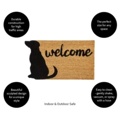 Evergreen Dog Welcome Shaped Indoor Outdoor Natural Coir Doormat 1'4"x2'4" Brown -Home Decor Store GUEST d6a8b01b 3660 4b41 bedc 691877977e0f