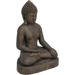 John Timberland Sitting Buddha Statue Sculpture Zen Decor Outdoor Garden Front Porch Patio Yard Outside Dark Sandstone Faux Stone Finish 29 1/2" High -Home Decor Store GUEST d6e46916 97f3 410e 8ab1 1feb6e4406d1