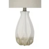 19" Textured Ceramic Accent Table Lamp With Linen Shade (Includes LED Light Bulb) White - Cresswell Lighting -Home Decor Store GUEST d86cfb67 bbda 4619 a253 8710c01e7b21